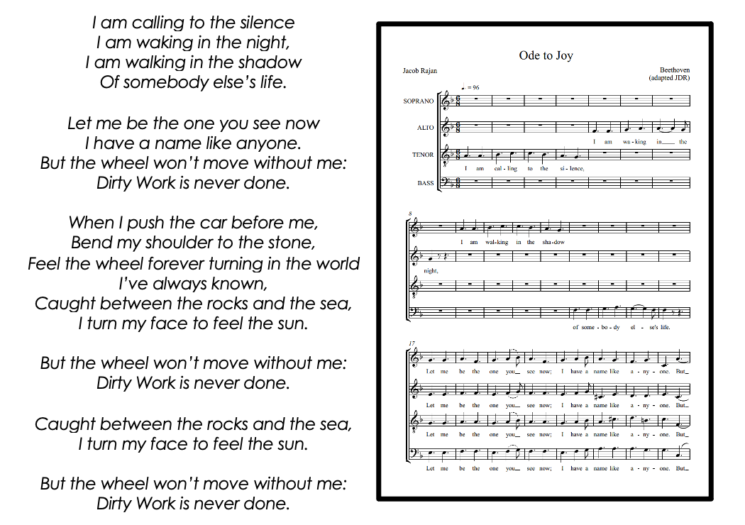 Image of the sheet music for Ode to Joy